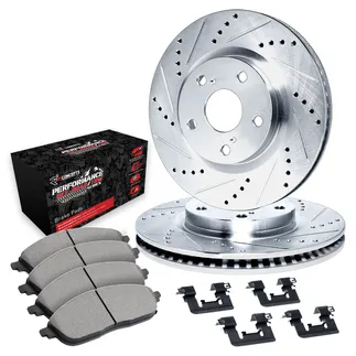 R1 Concepts WGVH1-40020 eLINE Series Rotors - D/S - Silver - Perf /Tow Pads - Hdw
